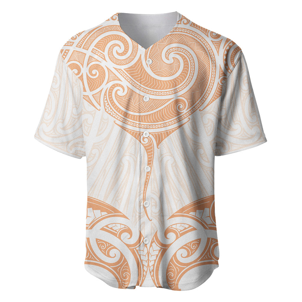 New Zealand Manta Ray Tattoo Baseball Jersey Aotearoa Maori Haehae Orange