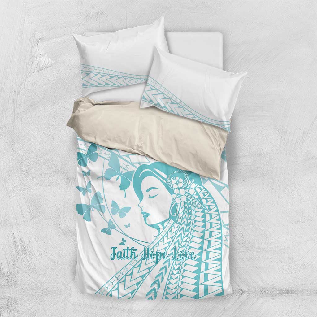 Polynesia Cervical Cancer Awareness Month Bedding Set Polynesian Women Faith Hope Love!