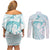Polynesia Cervical Cancer Awareness Month Couples Matching Off Shoulder Short Dress and Long Sleeve Button Shirt Polynesian Women Faith Hope Love!