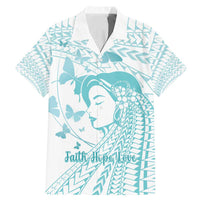 Polynesia Cervical Cancer Awareness Month Family Matching Mermaid Dress and Hawaiian Shirt Polynesian Women Faith Hope Love!