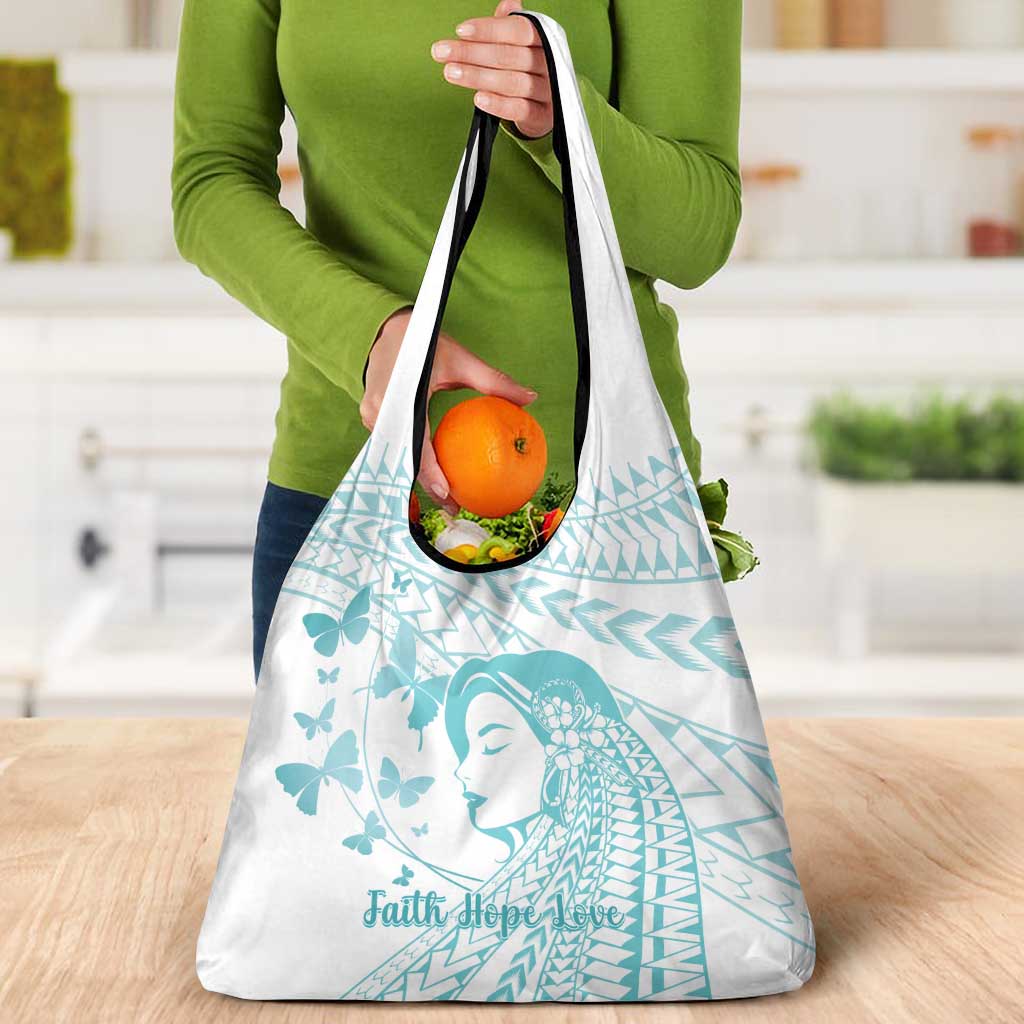 Polynesia Cervical Cancer Awareness Month Grocery Bag Polynesian Women Faith Hope Love!