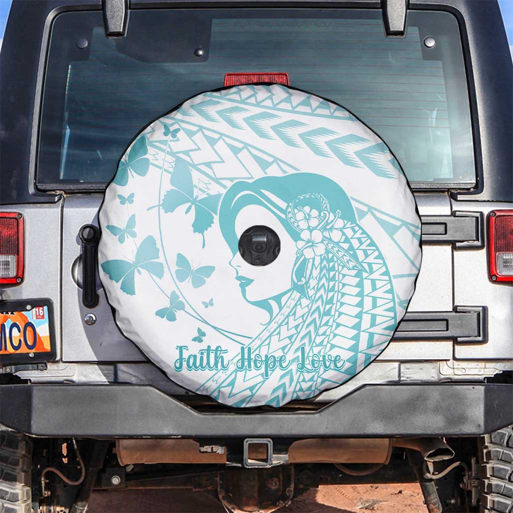 Polynesia Cervical Cancer Awareness Month Spare Tire Cover Polynesian Women Faith Hope Love!