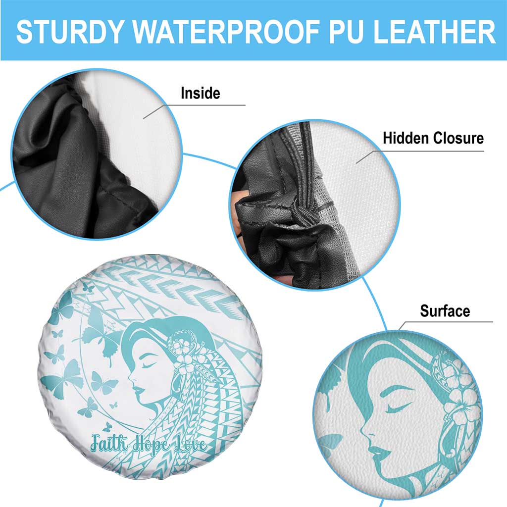 Polynesia Cervical Cancer Awareness Month Spare Tire Cover Polynesian Women Faith Hope Love!