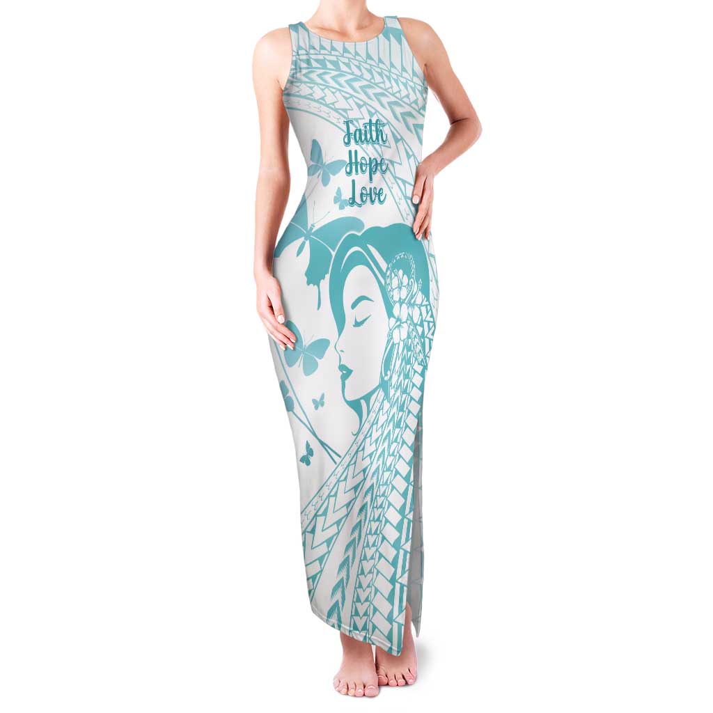 Polynesia Cervical Cancer Awareness Month Tank Maxi Dress Polynesian Women Faith Hope Love!