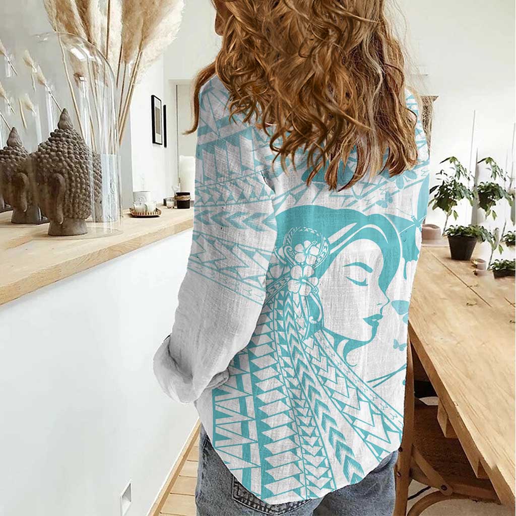 Polynesia Cervical Cancer Awareness Month Women Casual Shirt Polynesian Women Faith Hope Love! LT14 - Polynesian Pride