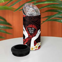 Polynesia AIDS Awareness Month 4 in 1 Can Cooler Tumbler Take The Rights Path Polynesian Pattern
