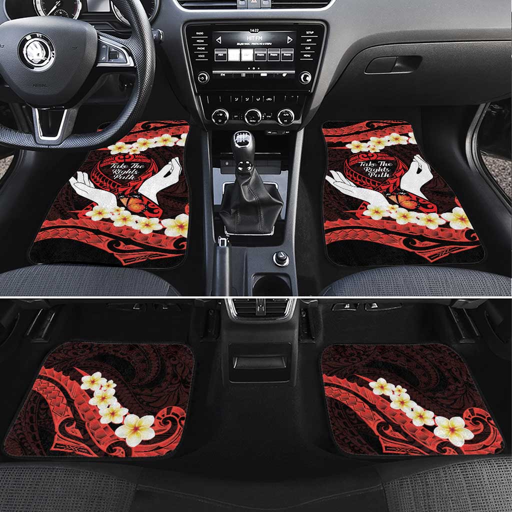 Polynesia AIDS Awareness Month Car Mats Take The Rights Path Polynesian Pattern