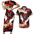 Polynesia AIDS Awareness Month Couples Matching Short Sleeve Bodycon Dress and Hawaiian Shirt Take The Rights Path Polynesian Pattern