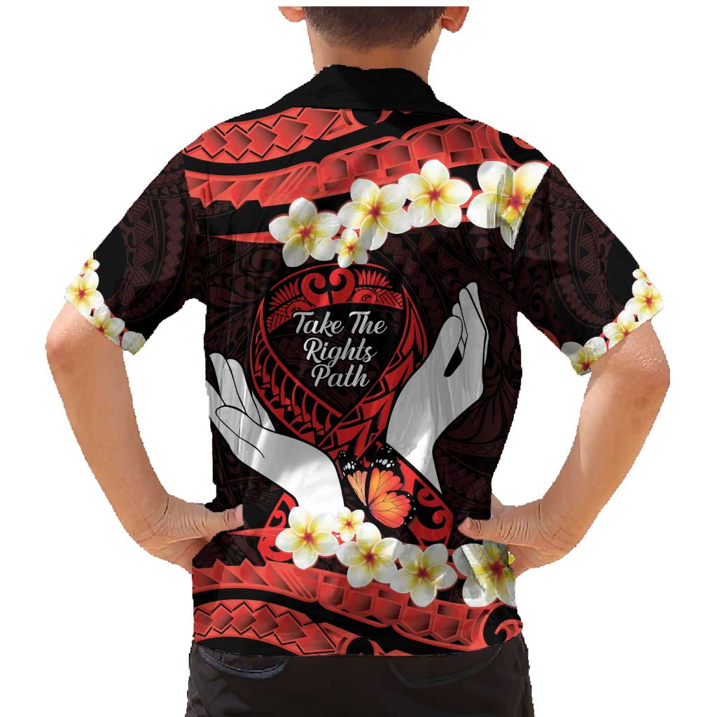 Polynesia AIDS Awareness Month Family Matching Mermaid Dress and Hawaiian Shirt Take The Rights Path Polynesian Pattern