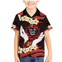 Polynesia AIDS Awareness Month Family Matching Mermaid Dress and Hawaiian Shirt Take The Rights Path Polynesian Pattern