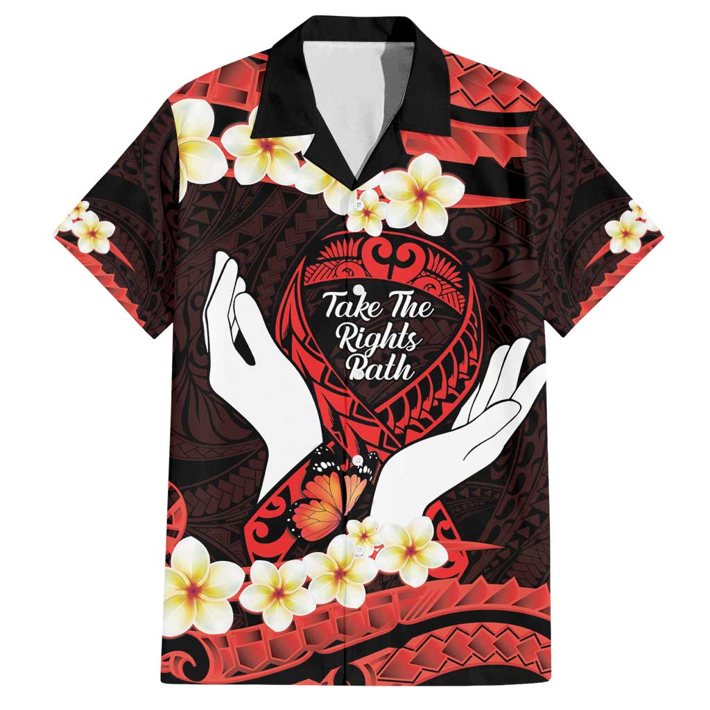 Polynesia AIDS Awareness Month Family Matching Tank Maxi Dress and Hawaiian Shirt Take The Rights Path Polynesian Pattern