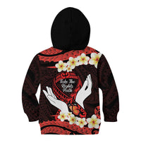 Polynesia AIDS Awareness Month Kid Hoodie Take The Rights Path Polynesian Pattern