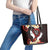 Polynesia AIDS Awareness Month Leather Tote Bag Take The Rights Path Polynesian Pattern