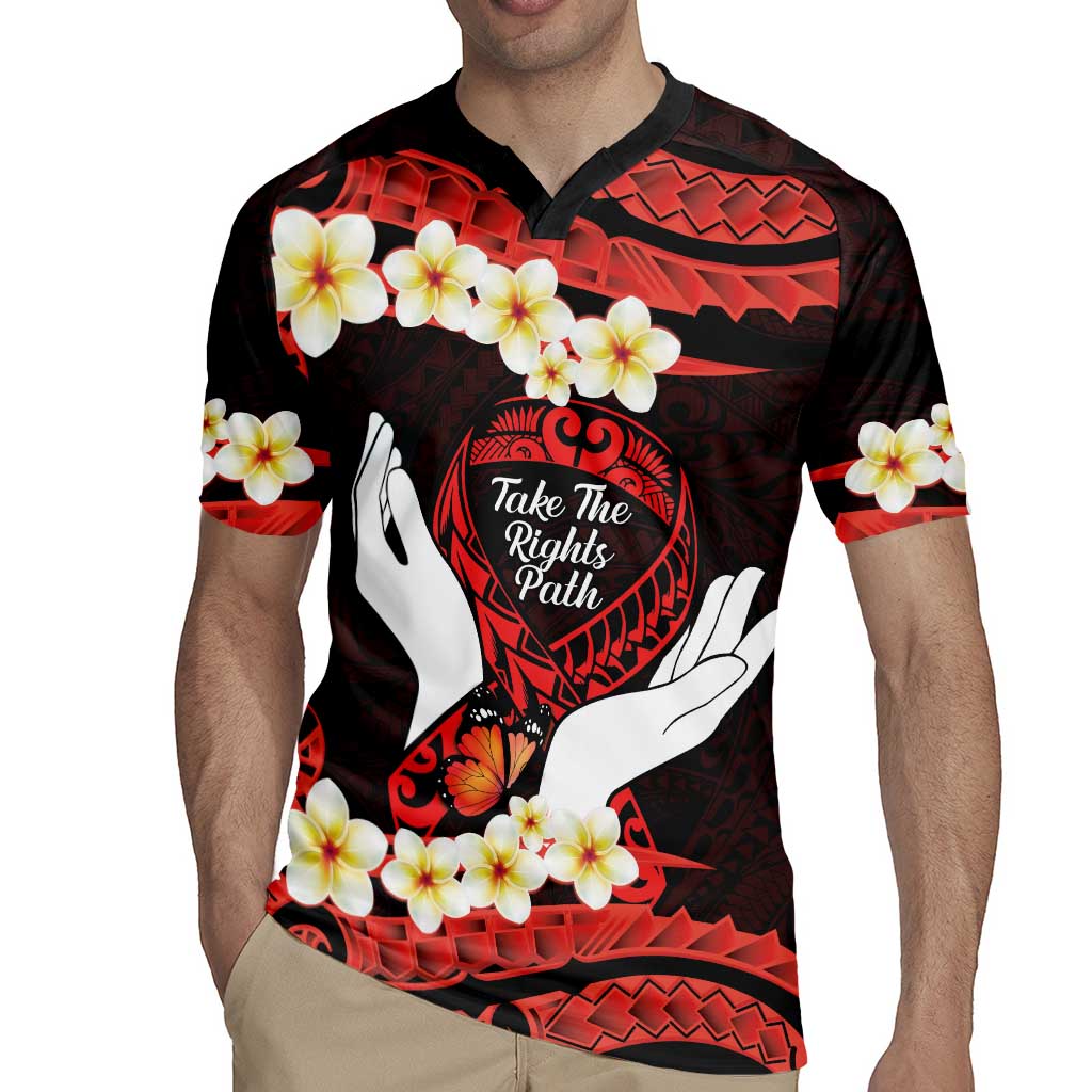 Polynesia AIDS Awareness Month Rugby Jersey Take The Rights Path Polynesian Pattern