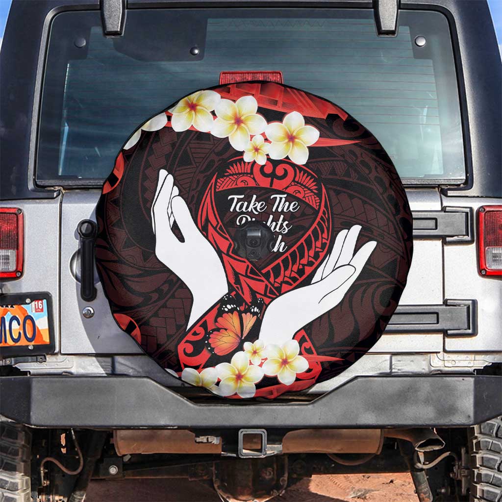 Polynesia AIDS Awareness Month Spare Tire Cover Take The Rights Path Polynesian Pattern