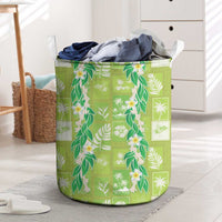 Aloha Hawaii Tuberose Lei Laundry Basket Tropical Vibes Green Color - Polynesian Pride