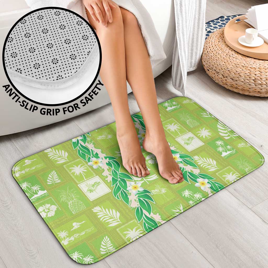 Aloha Hawaii Tuberose Lei Bathroom Set Tropical Vibes Green Color - Polynesian Pride