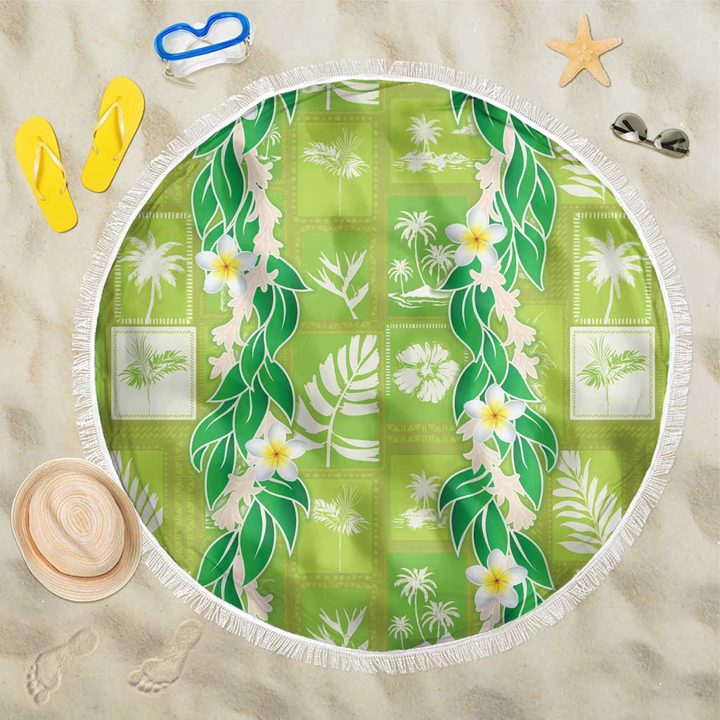 Aloha Hawaii Tuberose Lei Beach Blanket Tropical Vibes Green Color - Polynesian Pride