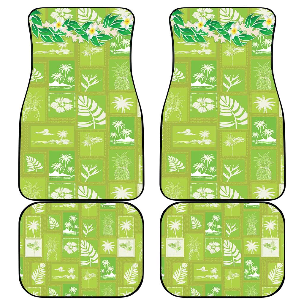Aloha Hawaii Tuberose Lei Car Mats Tropical Vibes Green Color - Polynesian Pride