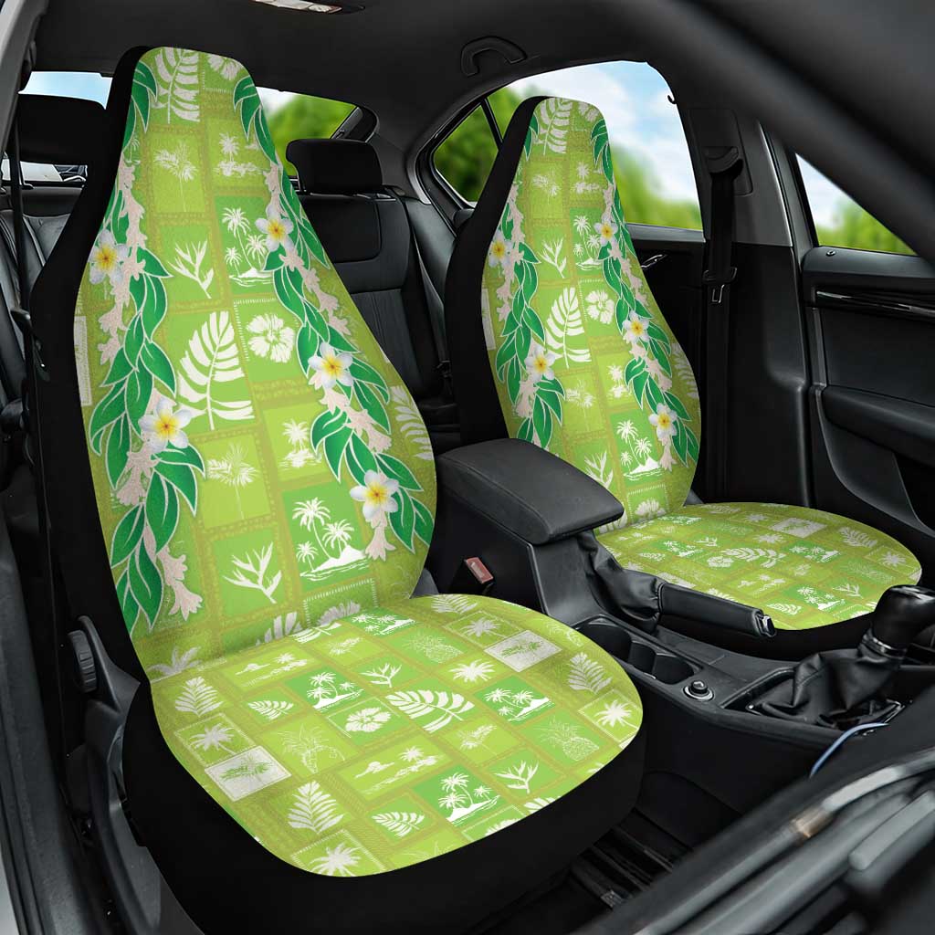 Aloha Hawaii Tuberose Lei Car Seat Cover Tropical Vibes Green Color - Polynesian Pride