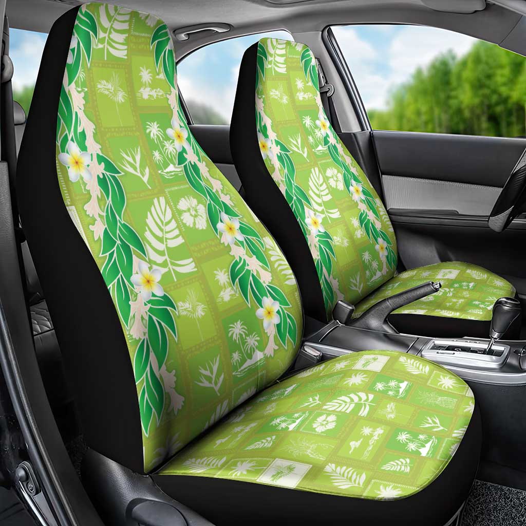 Aloha Hawaii Tuberose Lei Car Seat Cover Tropical Vibes Green Color - Polynesian Pride