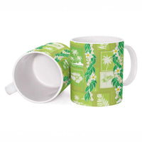 Aloha Hawaii Tuberose Lei Ceramic Mug Tropical Vibes Green Color - Polynesian Pride