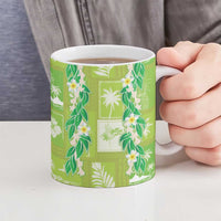 Aloha Hawaii Tuberose Lei Ceramic Mug Tropical Vibes Green Color - Polynesian Pride