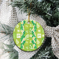 Aloha Hawaii Tuberose Lei Ceramic Ornament Tropical Vibes Green Color - Polynesian Pride