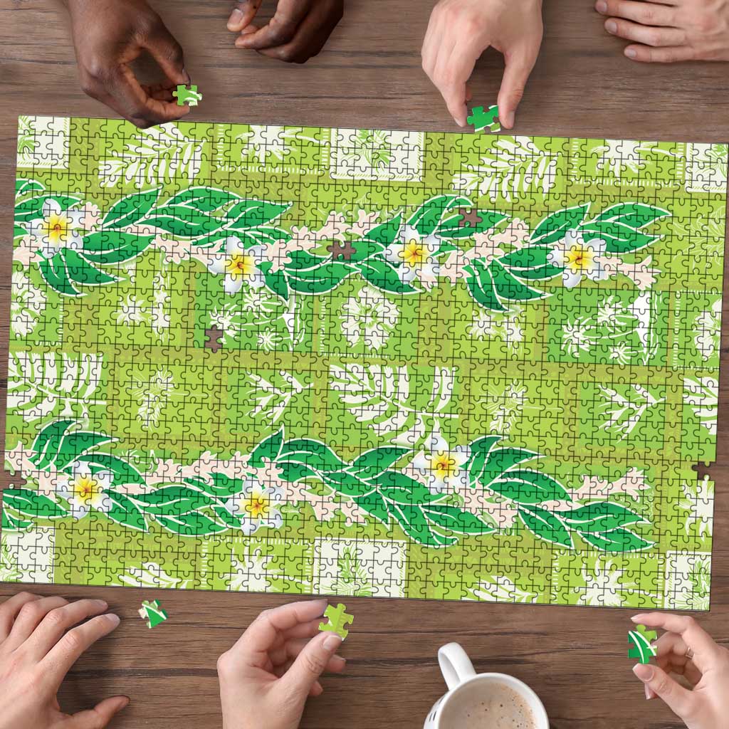 Aloha Hawaii Tuberose Lei Puzzle Tropical Vibes Green Color - Polynesian Pride