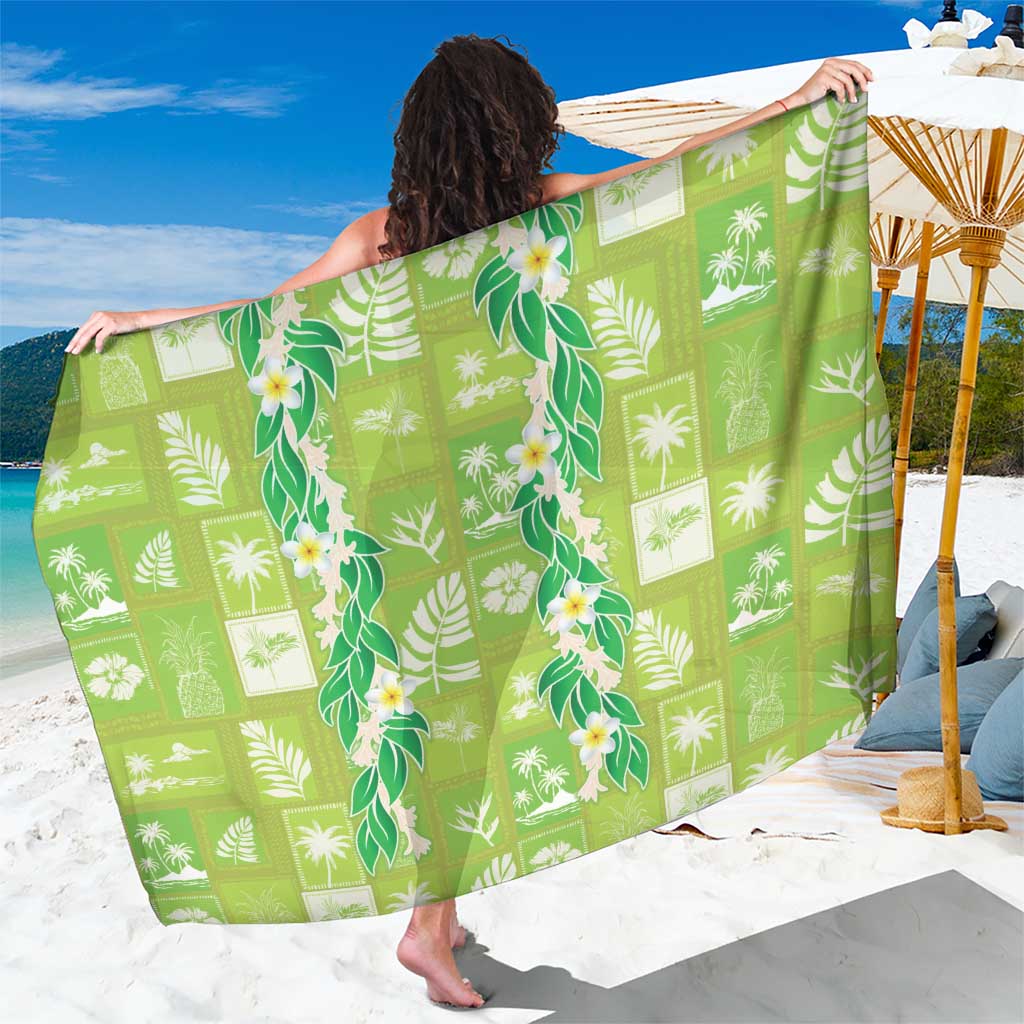 Aloha Hawaii Tuberose Lei Sarong Tropical Vibes Green Color - Polynesian Pride