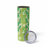 Aloha Hawaii Tuberose Lei Skinny Tumbler Tropical Vibes Green Color - Polynesian Pride