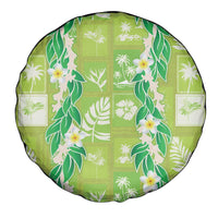 Aloha Hawaii Tuberose Lei Spare Tire Cover Tropical Vibes Green Color - Polynesian Pride