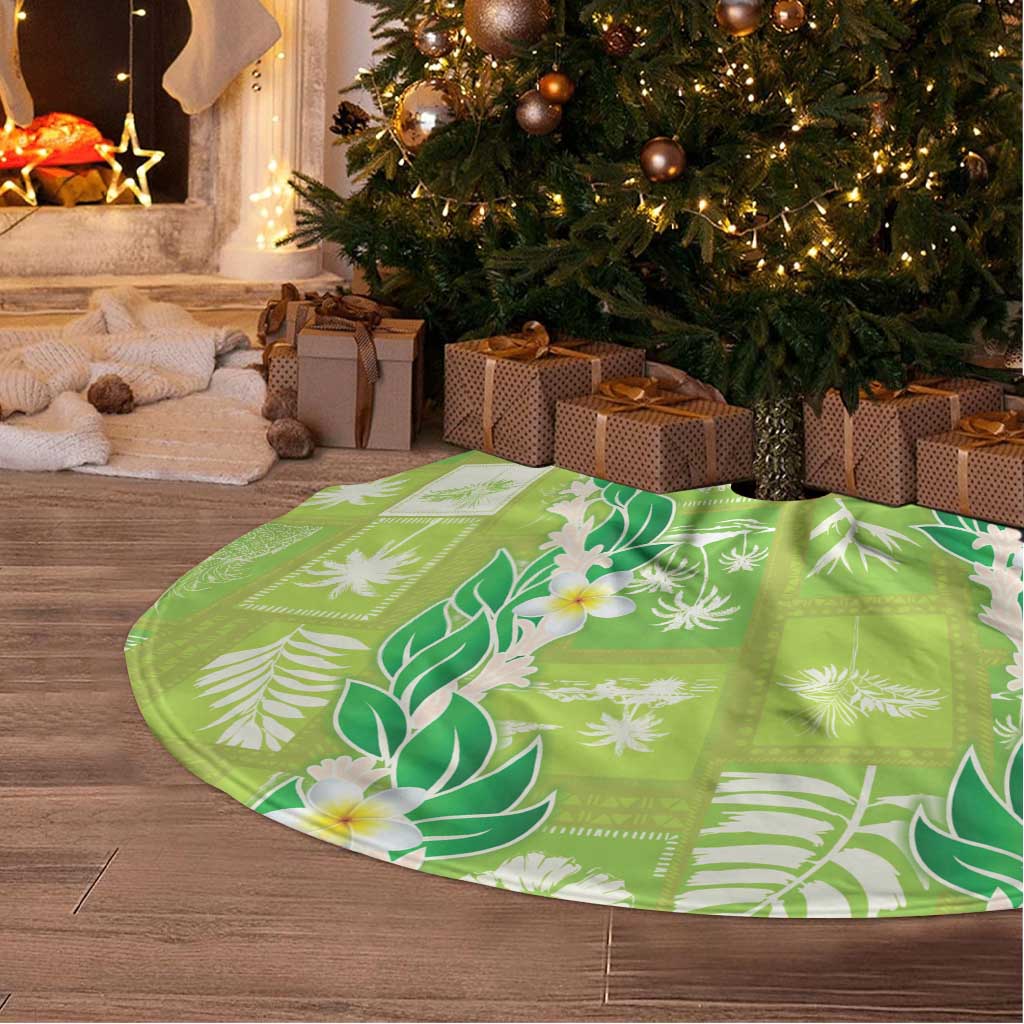 Aloha Hawaii Tuberose Lei Tree Skirt Tropical Vibes Green Color - Polynesian Pride