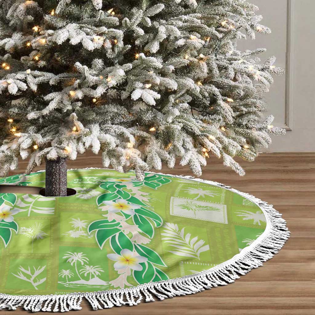 Aloha Hawaii Tuberose Lei Tree Skirt Tropical Vibes Green Color - Polynesian Pride