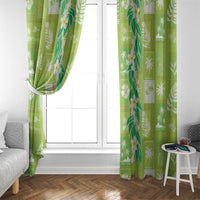 Aloha Hawaii Tuberose Lei Window Curtain Tropical Vibes Green Color - Polynesian Pride