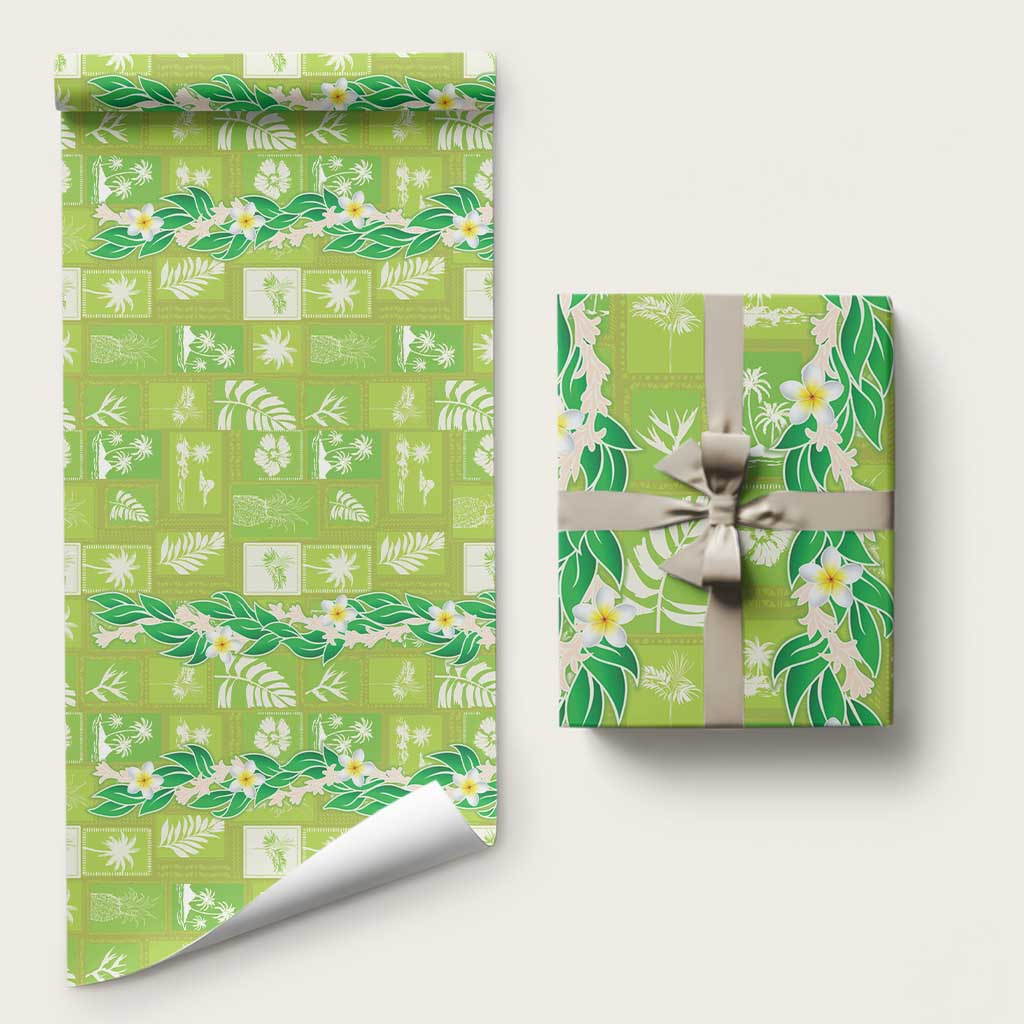 Aloha Hawaii Tuberose Lei Wrapping Paper Tropical Vibes Green Color - Polynesian Pride