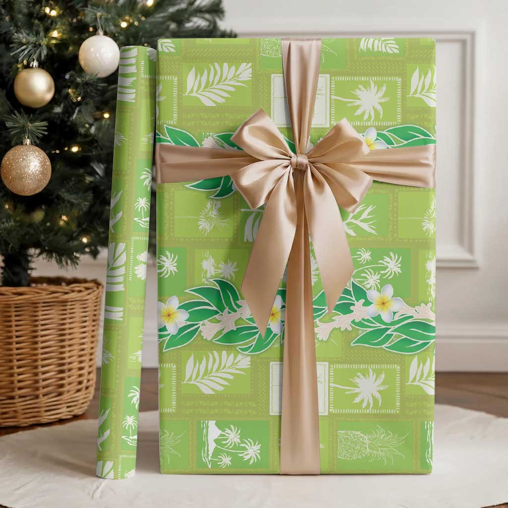 Aloha Hawaii Tuberose Lei Wrapping Paper Tropical Vibes Green Color - Polynesian Pride