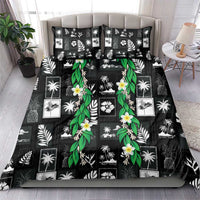 Aloha Hawaii Tuberose Lei Bedding Set Tropical Vibes Black Color - Polynesian Pride
