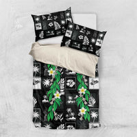 Aloha Hawaii Tuberose Lei Bedding Set Tropical Vibes Black Color - Polynesian Pride