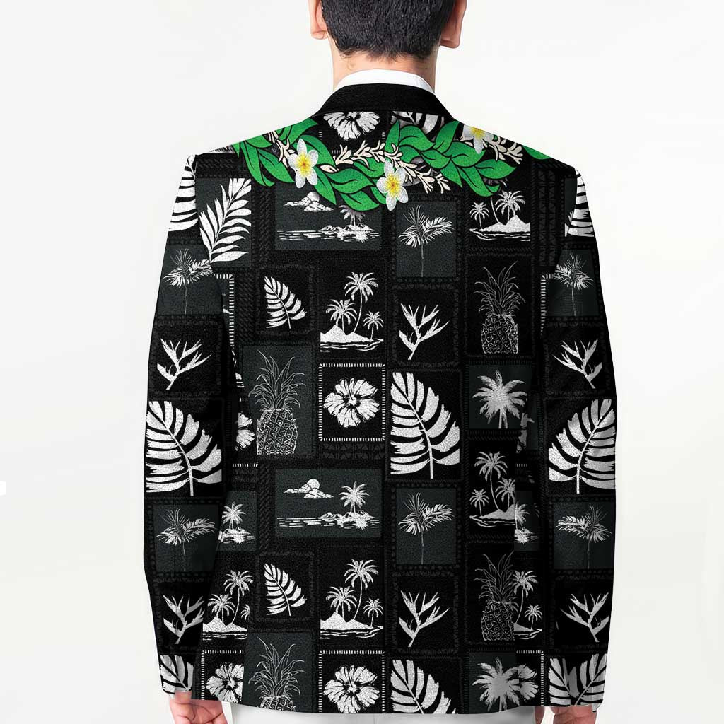 Aloha Hawaii Tuberose Lei Blazer Tropical Vibes Black Color - Polynesian Pride