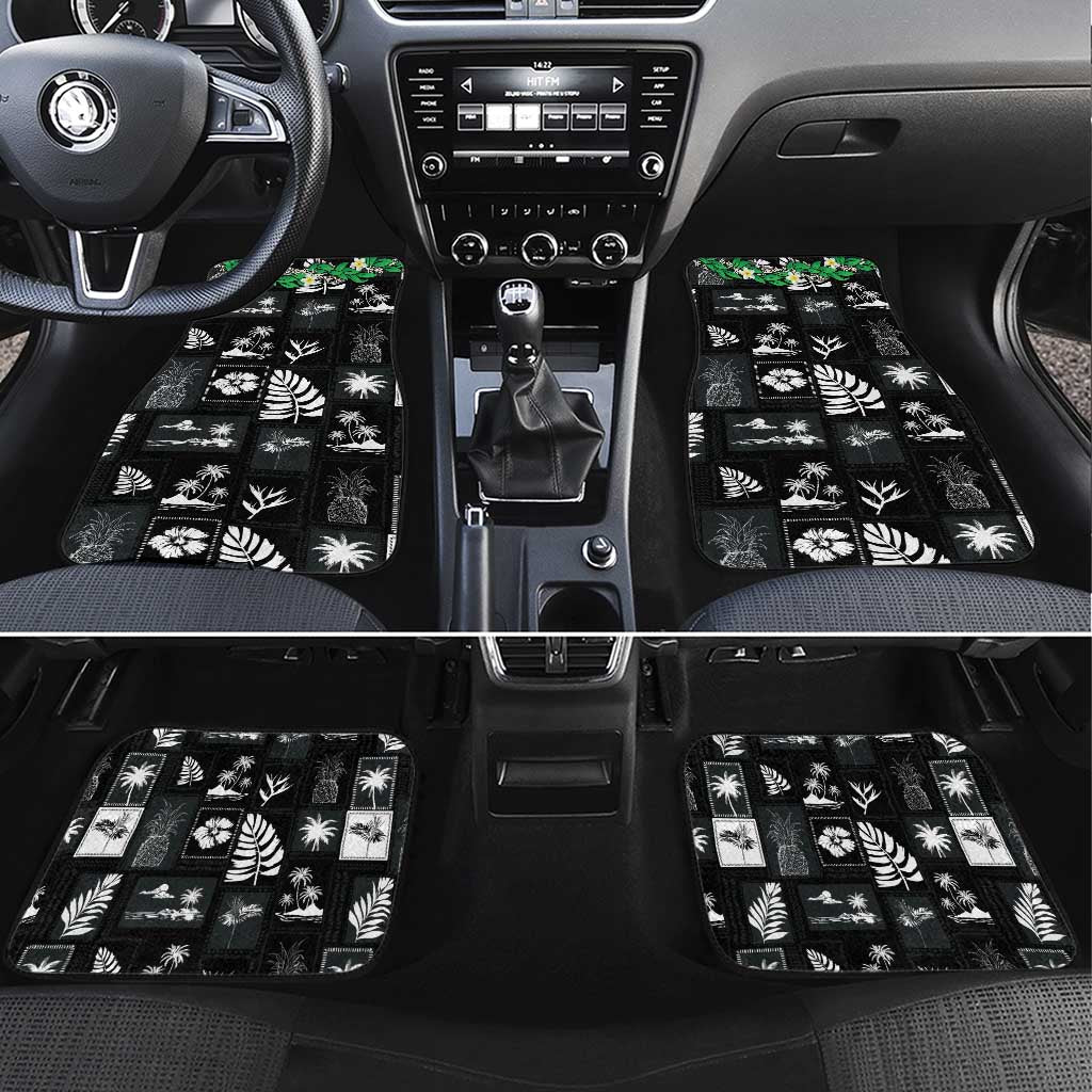 Aloha Hawaii Tuberose Lei Car Mats Tropical Vibes Black Color - Polynesian Pride