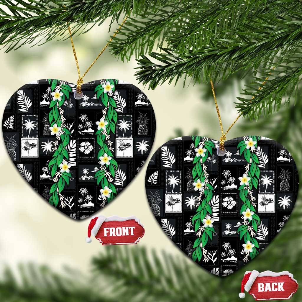 Aloha Hawaii Tuberose Lei Ceramic Ornament Tropical Vibes Black Color - Polynesian Pride