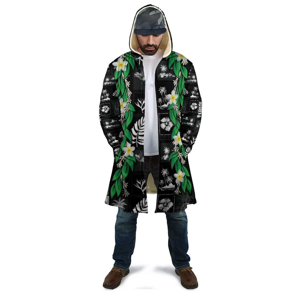 Aloha Hawaii Tuberose Lei Cloak Tropical Vibes Black Color - Polynesian Pride
