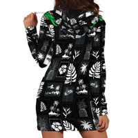 Aloha Hawaii Tuberose Lei Hoodie Dress Tropical Vibes Black Color - Polynesian Pride