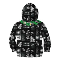 Aloha Hawaii Tuberose Lei Kid Hoodie Tropical Vibes Black Color - Polynesian Pride