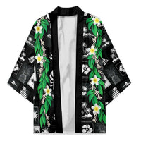 Aloha Hawaii Tuberose Lei Kimono Tropical Vibes Black Color - Polynesian Pride