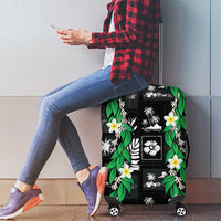Aloha Hawaii Tuberose Lei Luggage Cover Tropical Vibes Black Color - Polynesian Pride