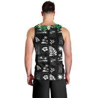 Aloha Hawaii Tuberose Lei Men Tank Top Tropical Vibes Black Color - Polynesian Pride