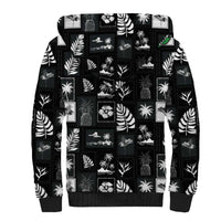Aloha Hawaii Tuberose Lei Sherpa Hoodie Tropical Vibes Black Color - Polynesian Pride