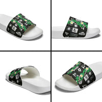 Aloha Hawaii Tuberose Lei Slide Sandals Tropical Vibes Black Color - Polynesian Pride